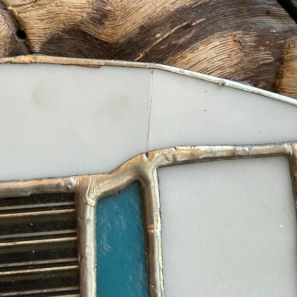 Deep Aqua Blue Stained Glass Camper Suncatcher - Travel Trailer Decoration - Picture 4 of 9